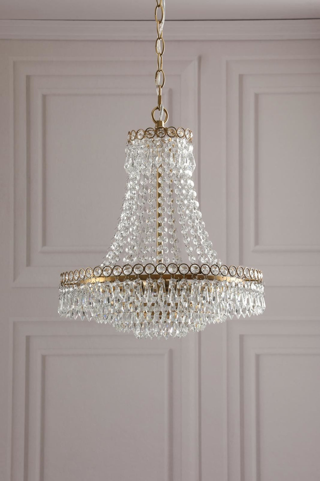 Enid 5 Light Chandelier Faceted Glass and Matt Antique Brass LA3756713-Q