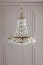 Enid 5 Light Chandelier Faceted Glass and Matt Antique Brass LA3756713-Q