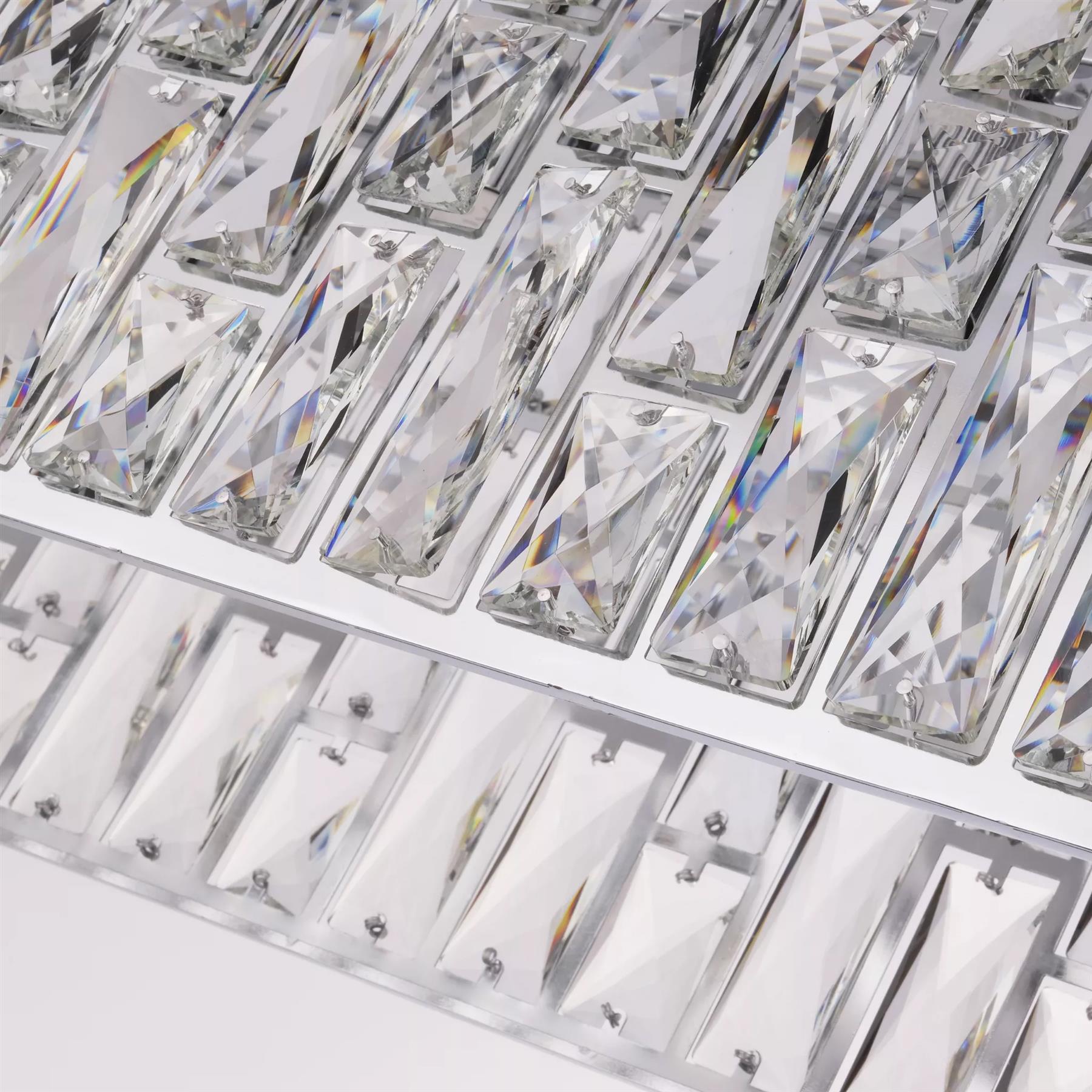 Bijou 8 Light  Oval Ceiling Pendant Light In Polished Chrome Finish With Crystal Glass 65818-8CC