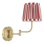 Laura Ashley Denwick Wall Light Matt Antique Brass With Red Shade LA3756674-Q