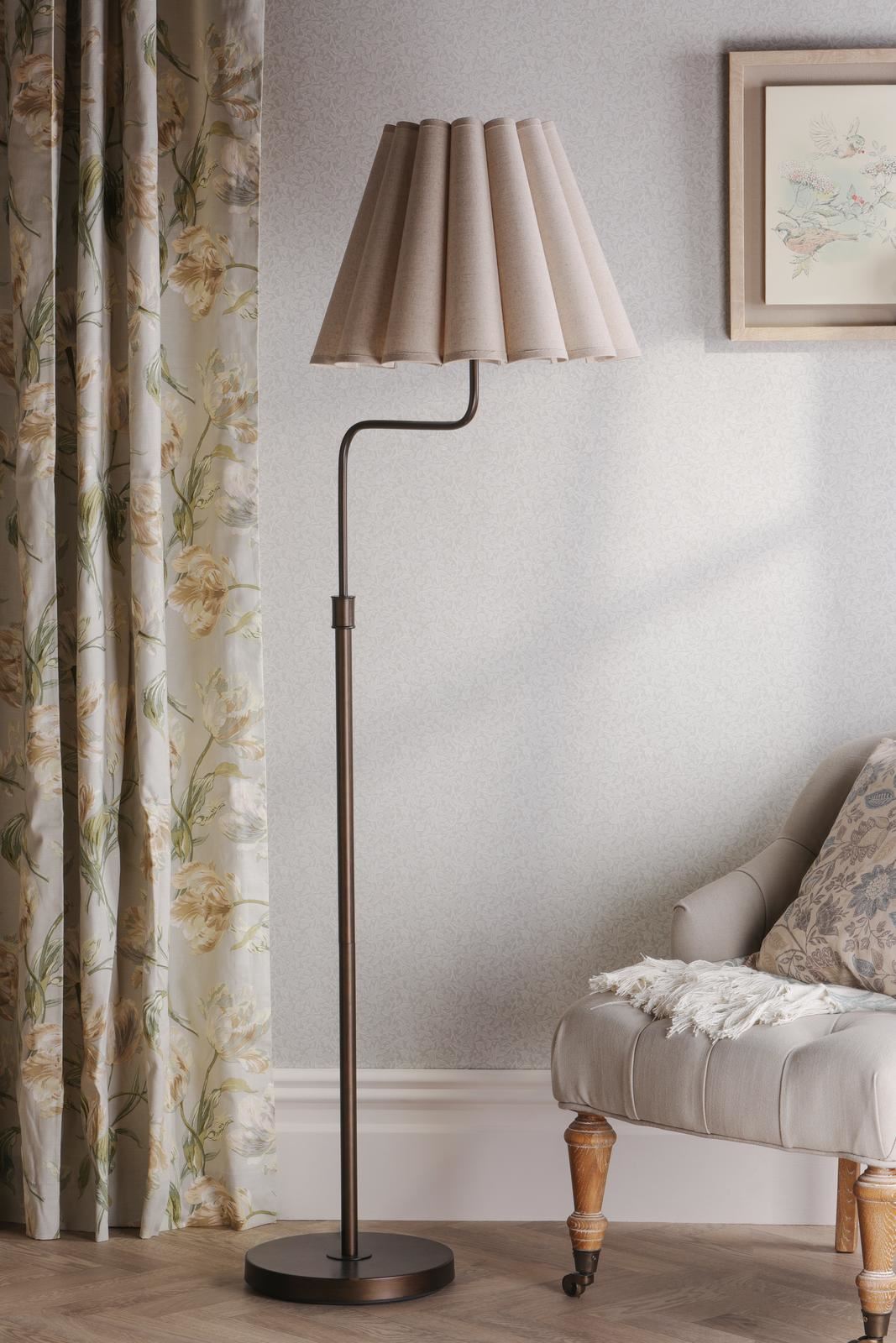 Laura Ashley Holwell Floor Lamp Antique Bronze With Shade LA3756645-Q