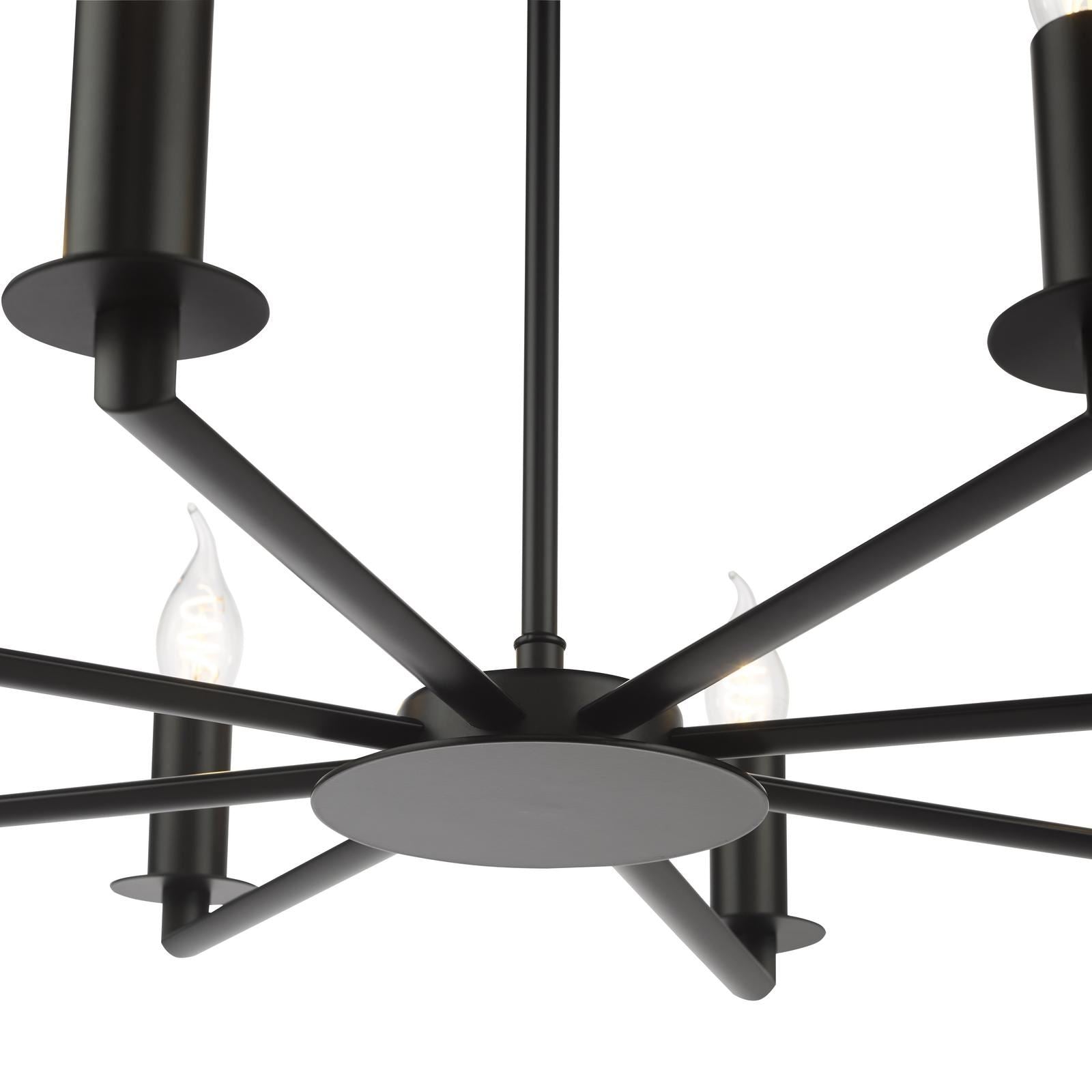 Tyler 8 Light Armed Pendant Matt Black Fitting Only TYL0822