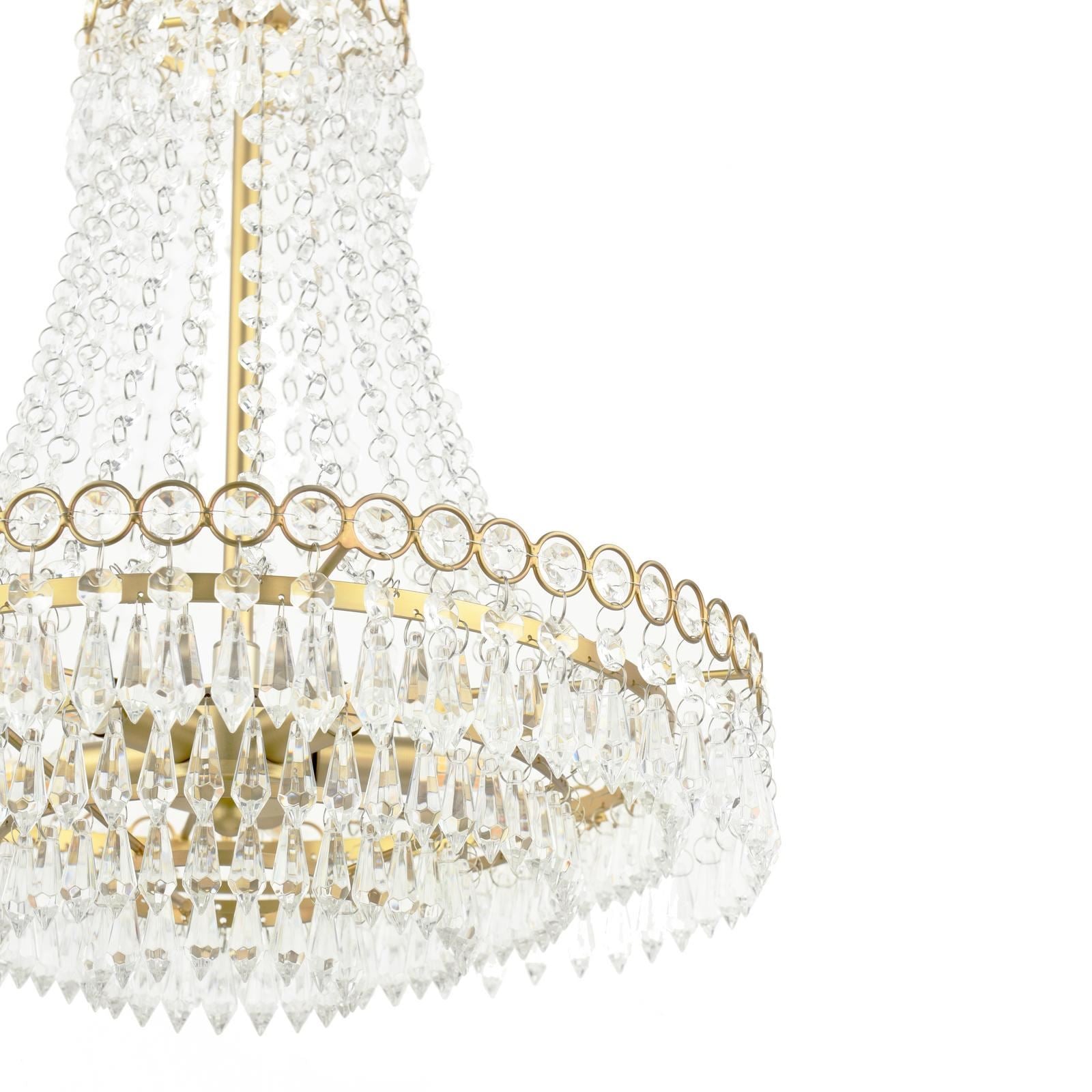 Enid 5 Light Chandelier Faceted Glass and Matt Antique Brass LA3756713-Q