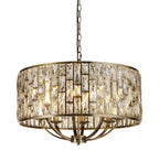 Bijou 8 Light Ceiling Pendant Light In Antique Brass Finish With Crystal Glass 6588-8AB