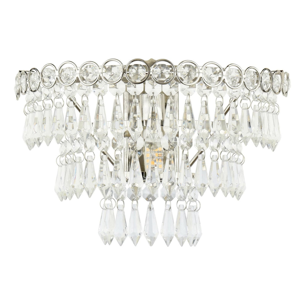 Laura Ashley Enid Wall Light Faceted Glass and Polished Nickel LA3727749-Q
