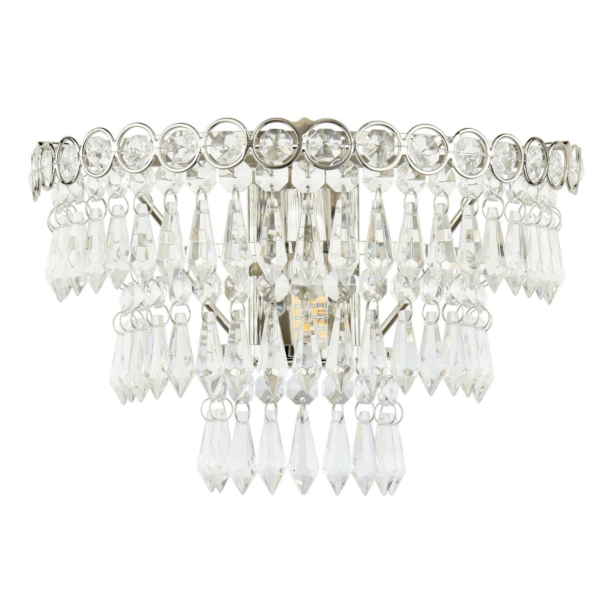 Laura Ashley Enid Wall Light Faceted Glass and Polished Nickel LA3727749-Q