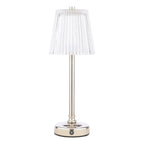 Laura Ashley Callaghan Rechargeable Table Lamp Polished Nickel and Ribbed Glass LED LA3756661-Q