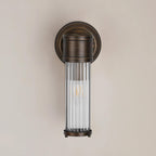 Pillar 1 Light Bathroom Wall Light In Bronze And Clear Glass Rods IP44 E14