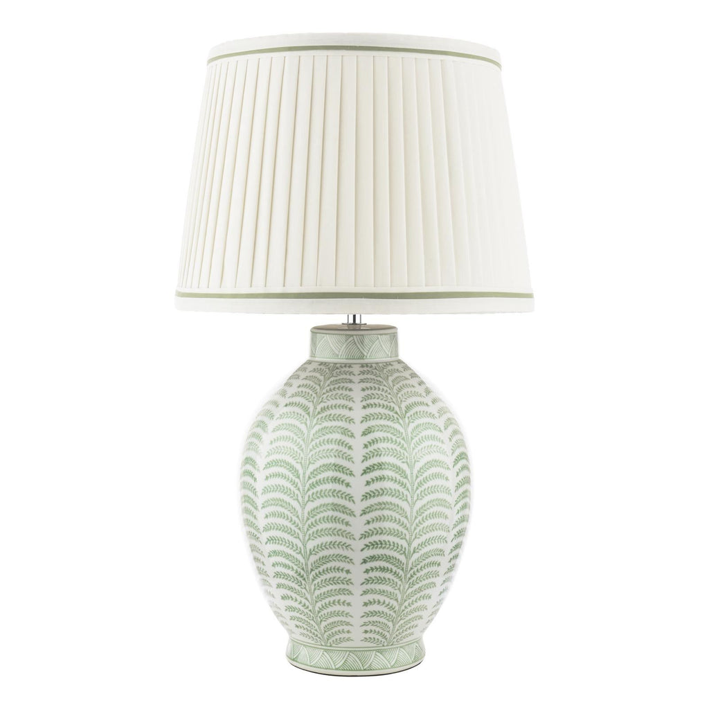 Laura Ashley Stannard Table Lamp Green Ceramic and Polished Chrome With Shade LA3756701-Q
