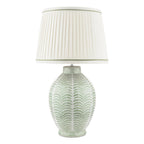 Laura Ashley Stannard Table Lamp Green Ceramic and Polished Chrome With Shade LA3756701-Q