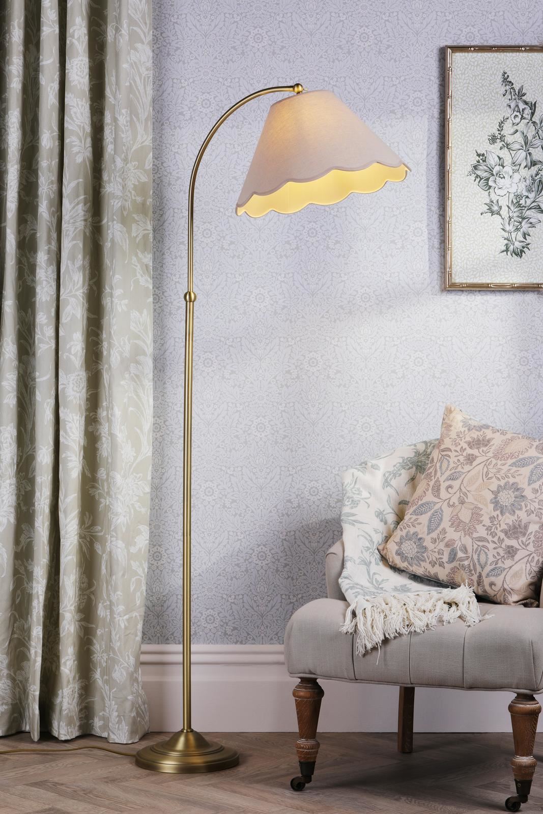 Laura Ashley Cordwell Floor Lamp Matt Antique Brass With Shade LA3756743-Q