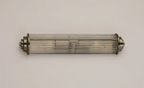Pillar 2 Light Bathroom Wall Light In Antique Brass And Clear Glass Rods IP44 E14