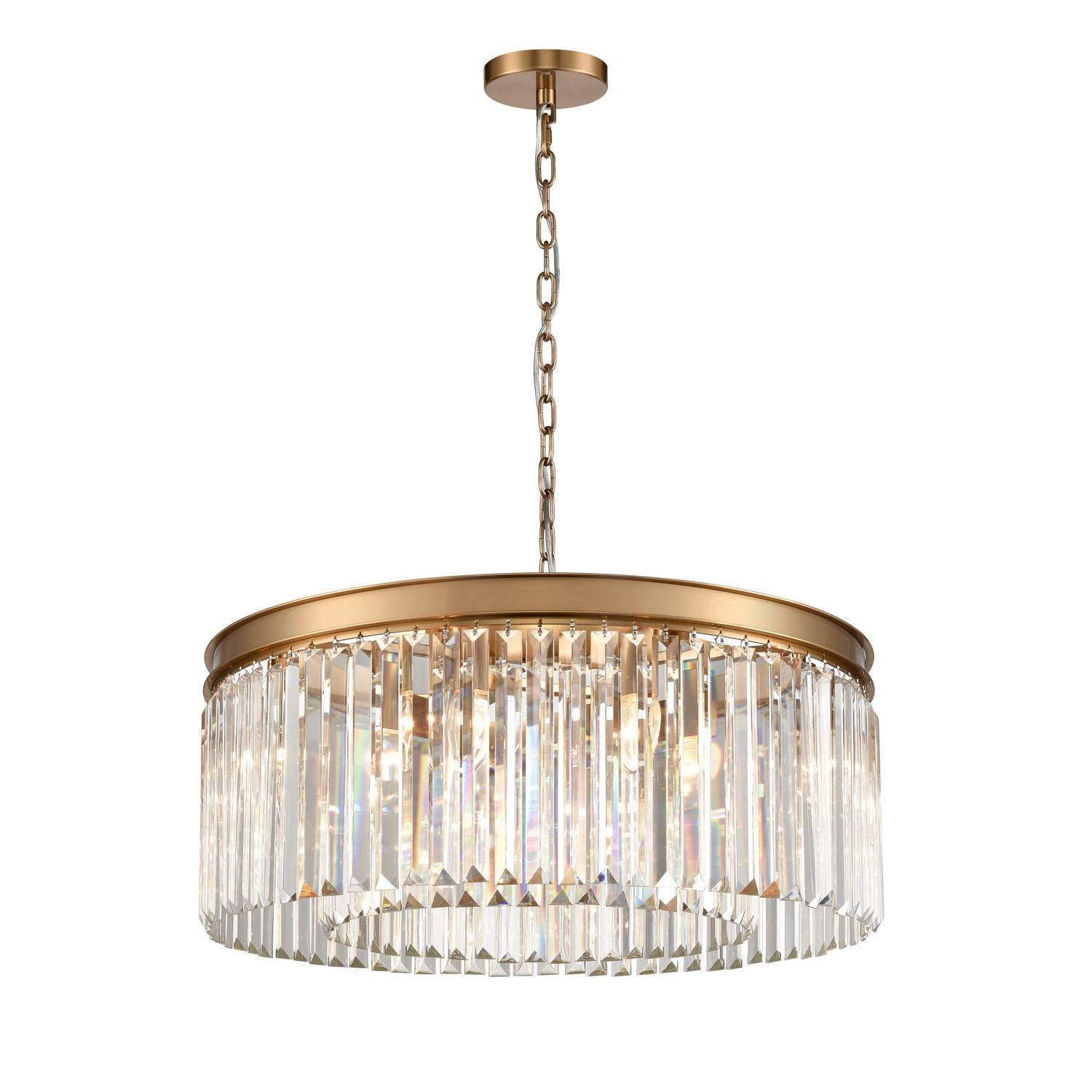 Franklite Perdita 8 Light Ceiling Pendant Light In Aged Brass Finish FL2465-8
