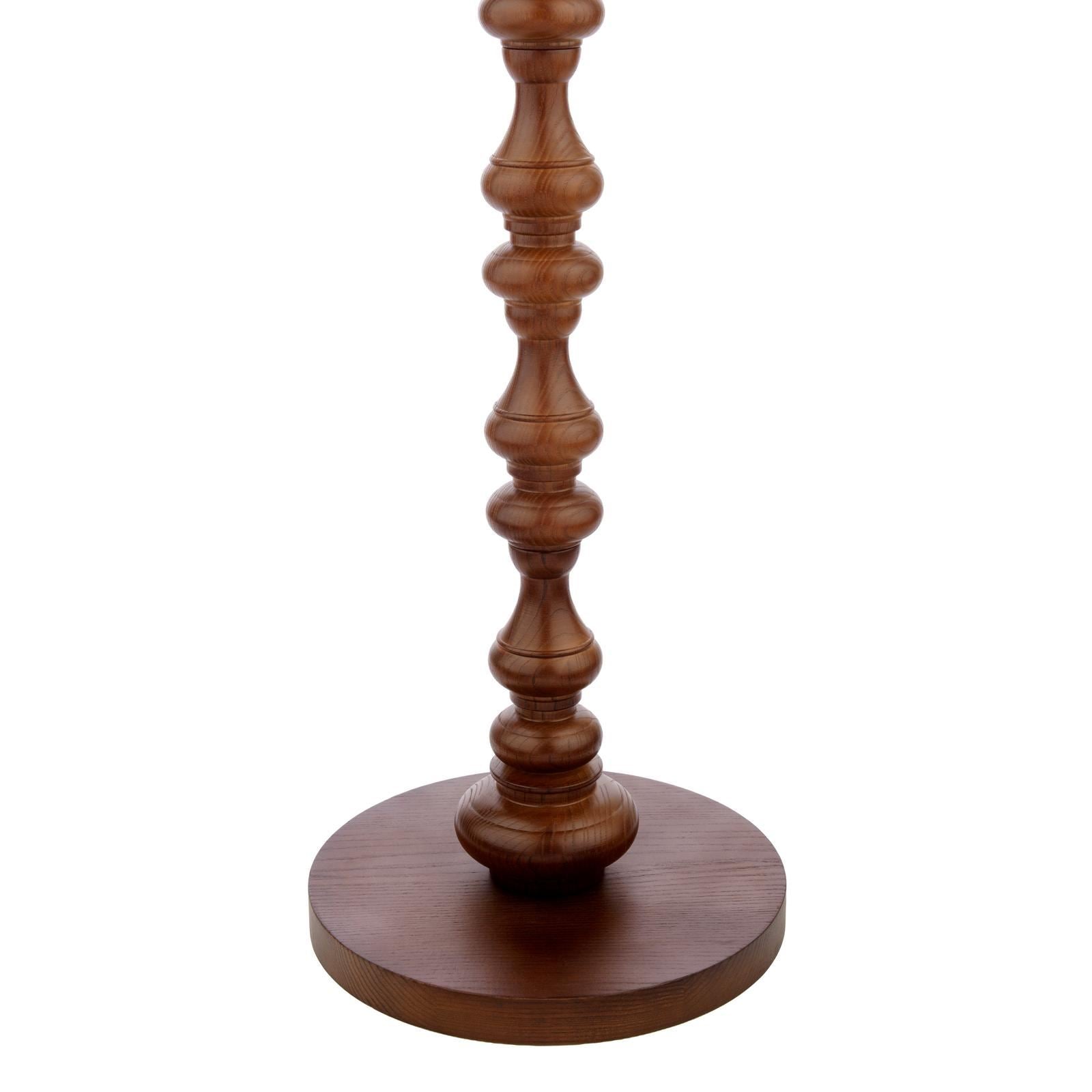 Laura Ashley Millbrook Floor Lamp Dark Wood and Industrial Brass Base Only LA3756744-Q