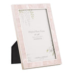 Laura Ashley Whitford Photo Frame Polished Nickel and Pink 4" x 6" LA3756697-Q