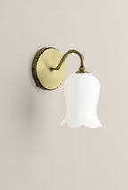 Laura Ashley Lidsell Wall Light Matt Antique Brass and Opal Glass LA3756647-Q
