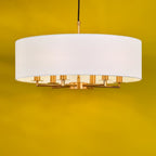 Tyler 6 Light Ceiling Pendant Antique Bronze and White With Shade TYL6463