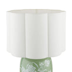 Laura Ashley Pashley Table Lamp Green Ceramic and Polished Chrome With Shade LA3756734-Q