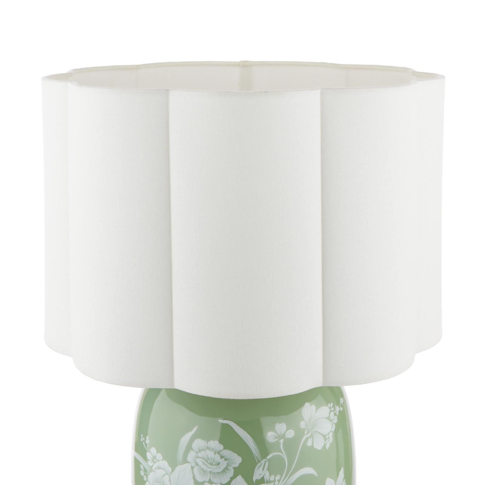 Laura Ashley Pashley Table Lamp Green Ceramic and Polished Chrome With Shade LA3756734-Q