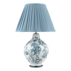 Laura Ashley Maltby Table Lamp Blue Ceramic and Antique Brass With Shade LA3756738-Q