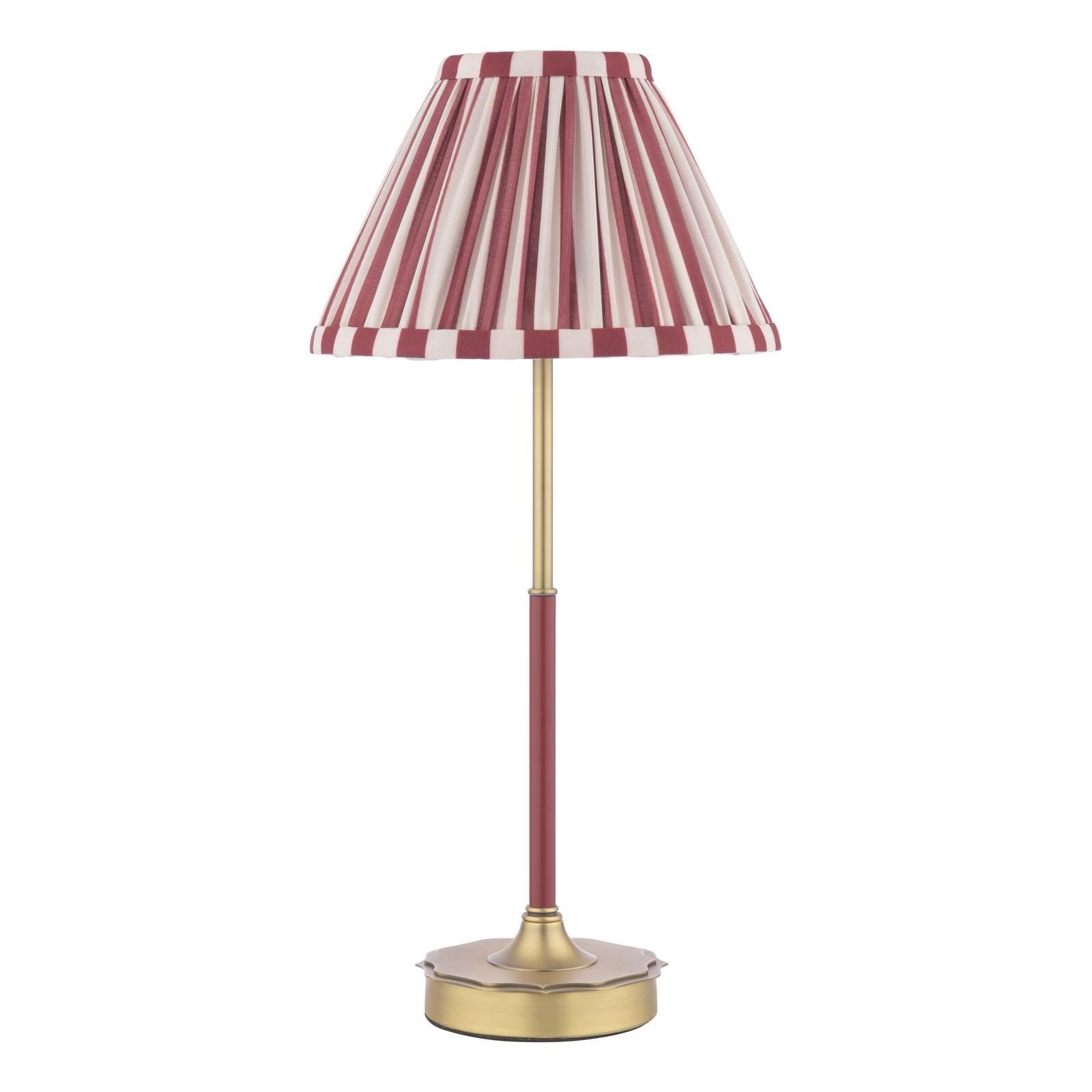 Laura Ashley Denwick Table Lamp Matt Antique Brass and Satin Red With Shade LA3756675-Q