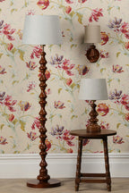 Laura Ashley Millbrook Floor Lamp Dark Wood and Industrial Brass Base Only LA3756744-Q