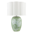 Laura Ashley Pashley Table Lamp Green Ceramic and Polished Chrome With Shade LA3756734-Q