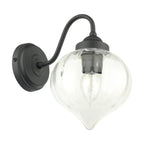 Laura Ashley Whitham Outdoor Wall Light Matt Black and Ribbed Glass IP44 LA3756721-Q