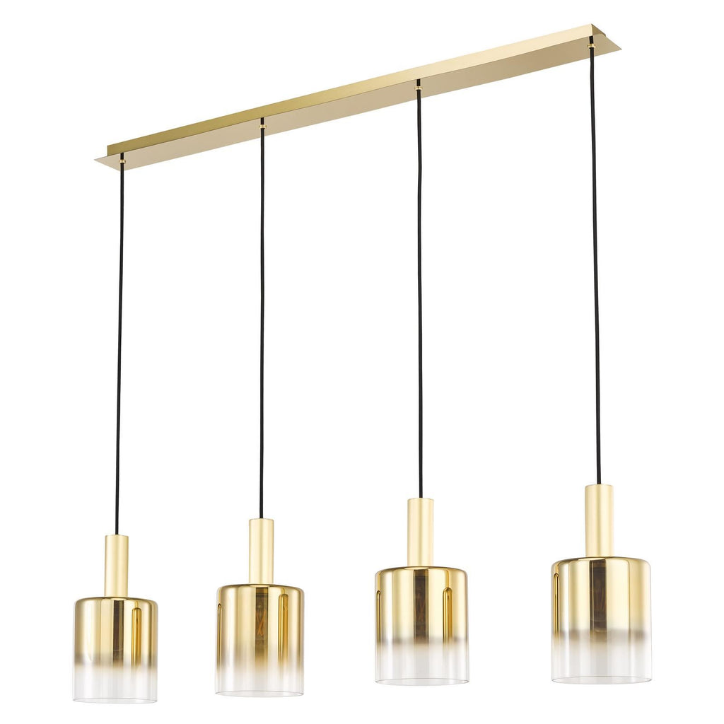 Savannah 4 Light Bar Pendant Satin Gold and Gold Ombre Glass SAV0435
