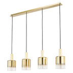 Savannah 4 Light Bar Pendant Satin Gold and Gold Ombre Glass SAV0435