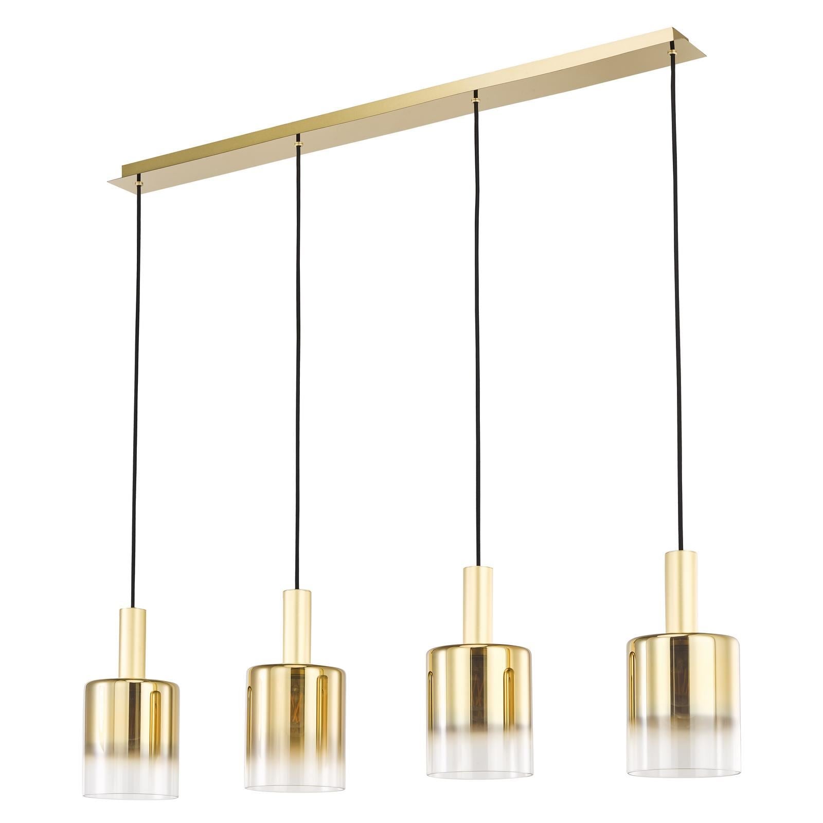 Savannah 4 Light Bar Pendant Satin Gold and Gold Ombre Glass SAV0435