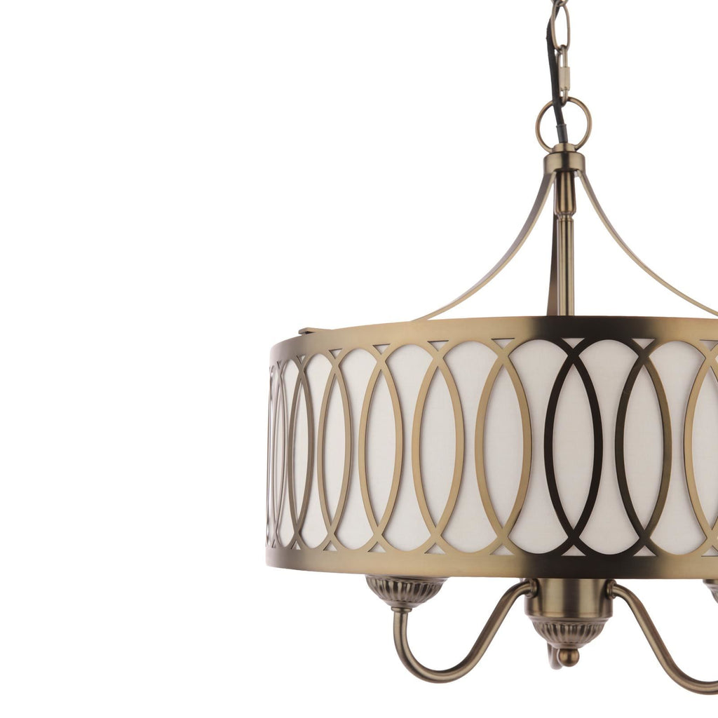 Laura Ashley Allerford 3 Light Pendant Satin Bronze and Taupe LA3756646-Q