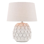Laura Ashley Ingham Table Lamp White Ceramic and Brushed Silver With Shade LA3756679-Q