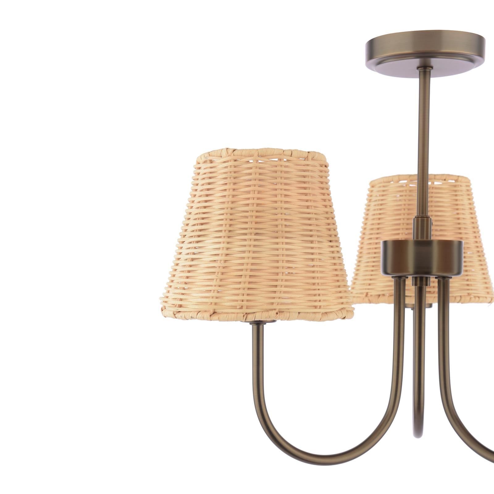 Laura Ashley Hasfield 3 Light Semi-Flush Satin Bronze With Shade LA3756746-Q
