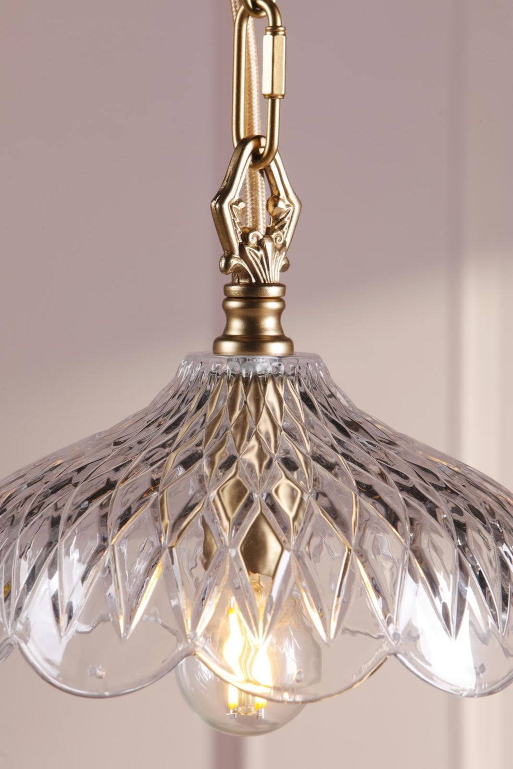 Laura Ashley Eversden Pendant Antique Brass and Crystal LA3756652-Q