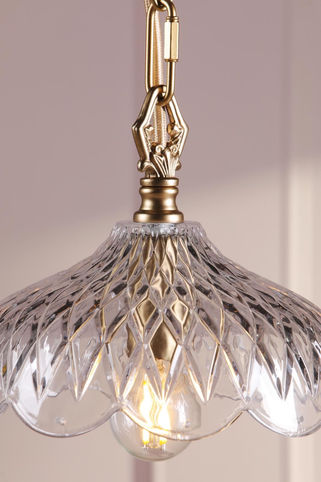 Laura Ashley Eversden Pendant Antique Brass and Crystal LA3756652-Q