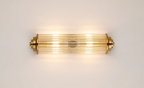 Pillar 2 Light Bathroom Wall Light In Gold And Clear Glass Rods IP44 G9