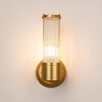 Pillar 1 Light Bathroom Wall Light In Gold And Clear Glass Rods IP44 E14