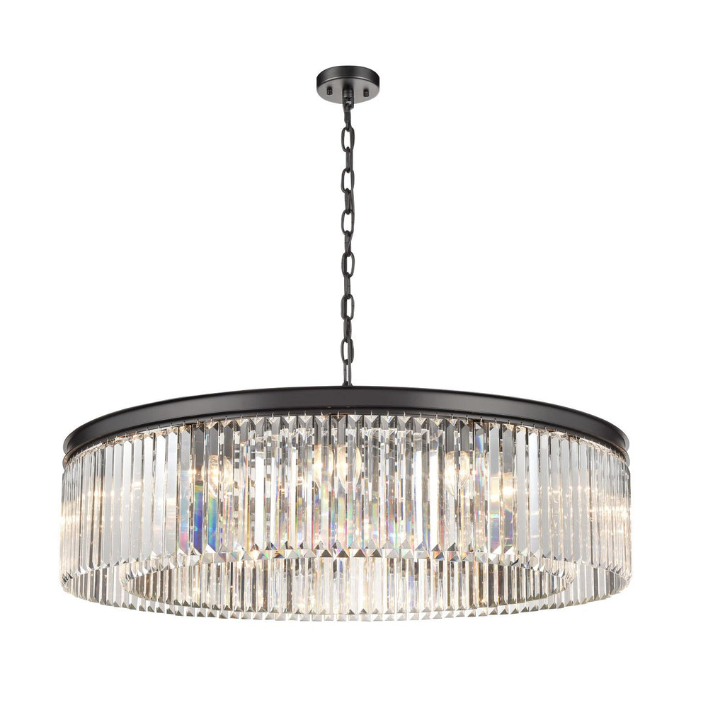 Franklite Perdita 12 Light Ceiling Pendant Light In Matt Black Finish FL2413-12