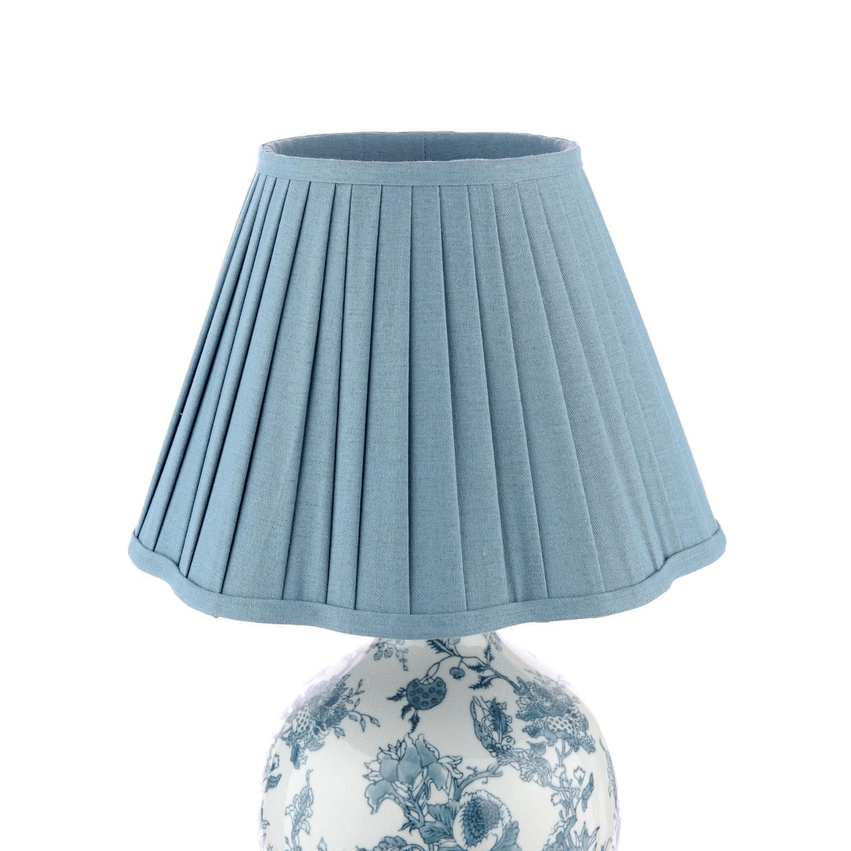 Laura Ashley Maltby Table Lamp Blue Ceramic and Antique Brass With Shade LA3756738-Q