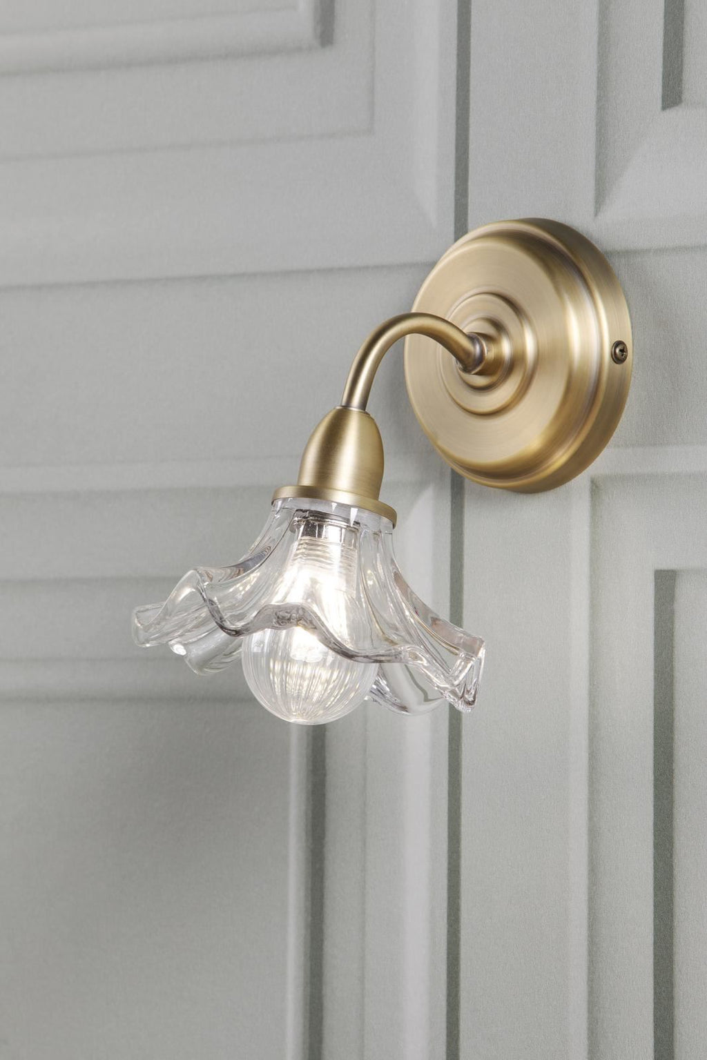 Laura Ashley Kerswell Wall Light Matt Antique Brass and Glass LA3756659-Q