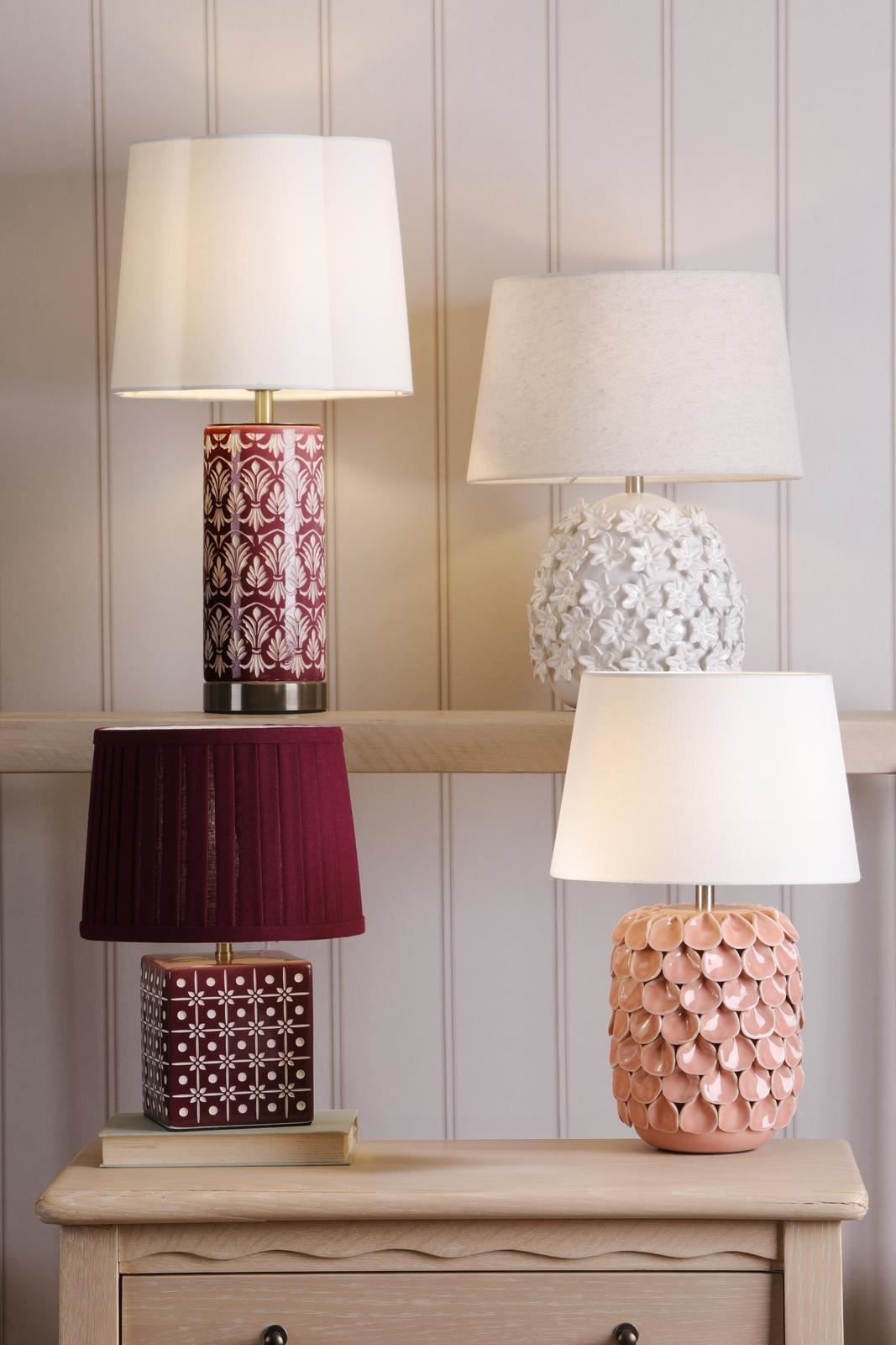Laura Ashley Claudina Table Lamp Purple Ceramic and Antique Brass With Shade LA3756670-Q