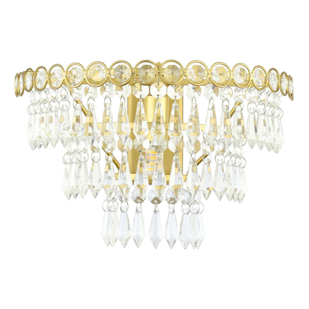 Laura Ashley Enid Wall Light Faceted Crystal Glass and Matt Antique Brass LA3756714-Q
