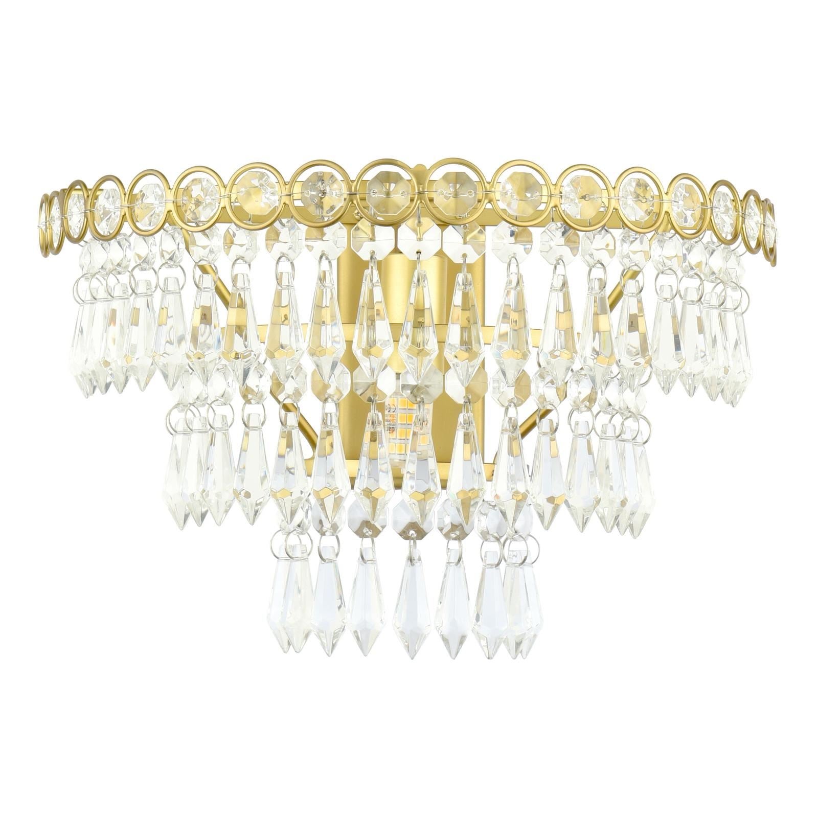 Laura Ashley Enid Wall Light Faceted Crystal Glass and Matt Antique Brass LA3756714-Q