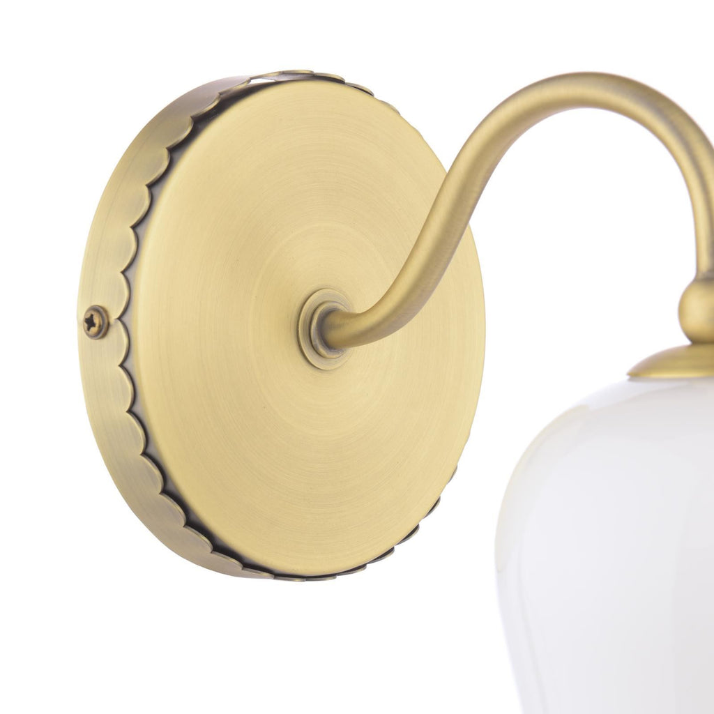 Laura Ashley Lidsell Wall Light Matt Antique Brass and Opal Glass LA3756647-Q