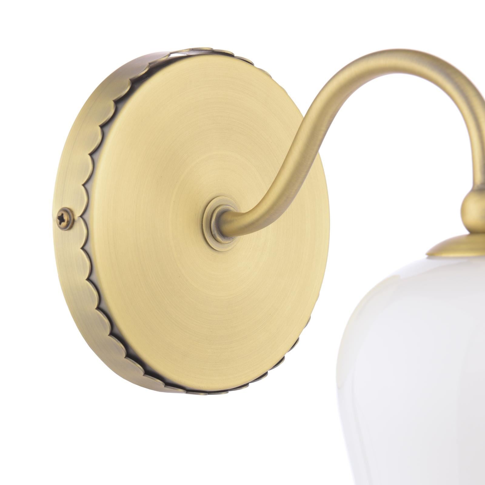Laura Ashley Lidsell Wall Light Matt Antique Brass and Opal Glass LA3756647-Q