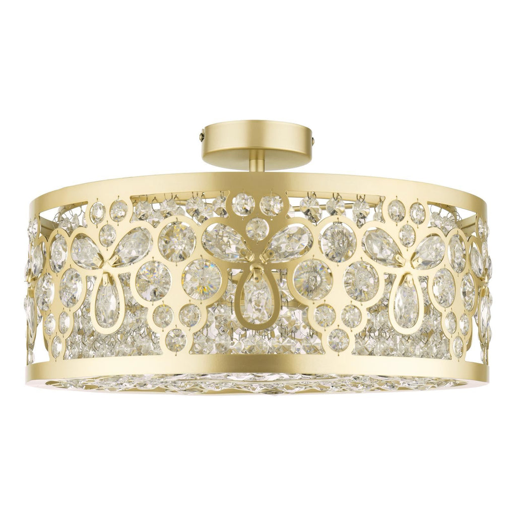 Laura Ashley Tilbrook 4 Light Flush Matt Champagne and Crystal LA3756653-Q