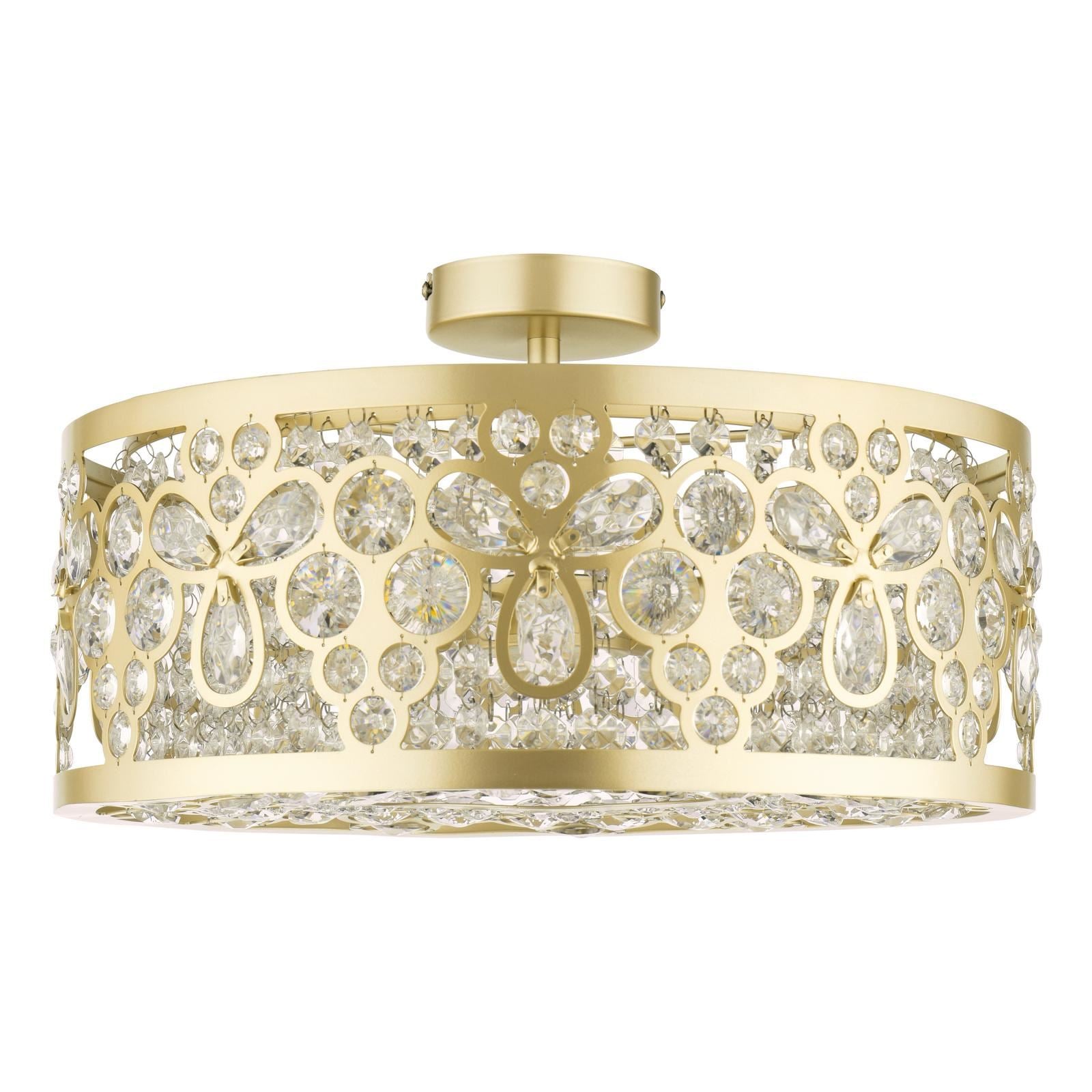 Laura Ashley Tilbrook 4 Light Flush Matt Champagne and Crystal LA3756653-Q