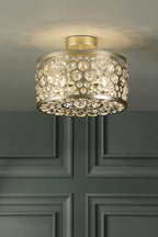 Laura Ashley Tilbrook 3 Light Flush Matt Champagne and Crystal LA3756710-Q