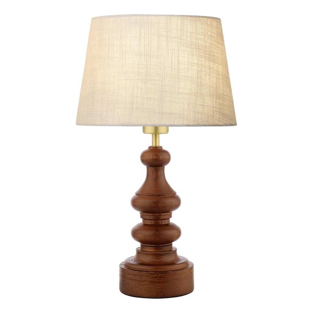 Laura Ashley Millbrook Table Lamp Dark Wood and Industrial Brass Base Only LA3756660-Q